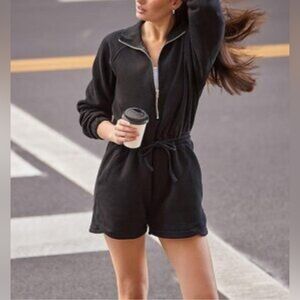 Express Black Zip-Up Jumpsuit Size L
